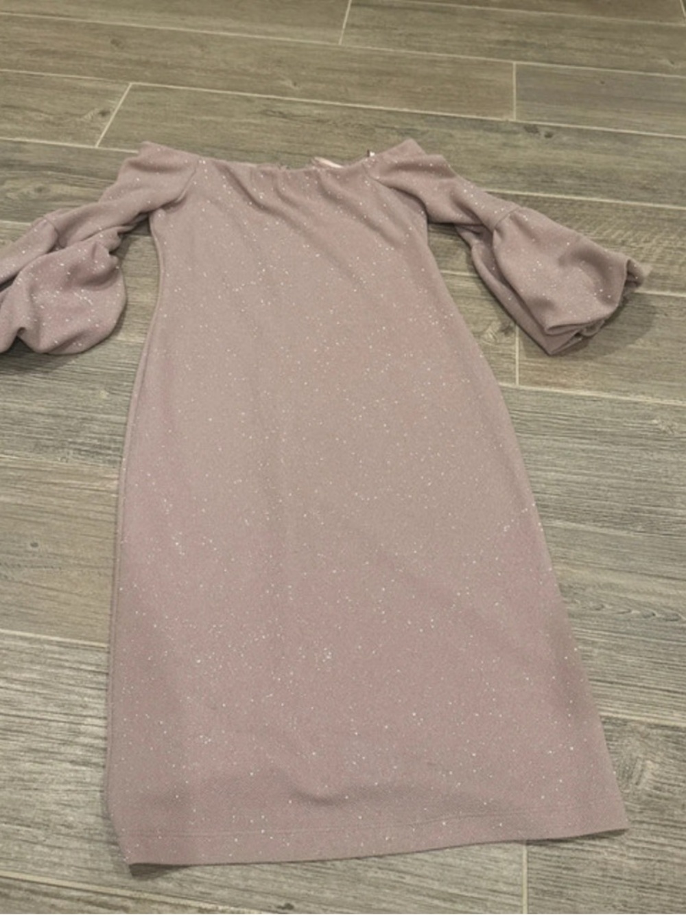Eliza J Dusty Rose Sparkle Off-Shoulder Midi Dress